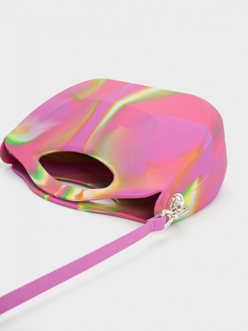 Geanta Tote Charles & Keith Cocoon Curved Handle Printed Colorati | 540OXSCRI
