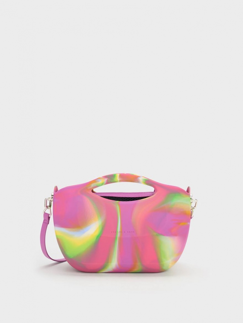 Geanta Tote Charles & Keith Cocoon Curved Handle Printed Colorati | 540OXSCRI