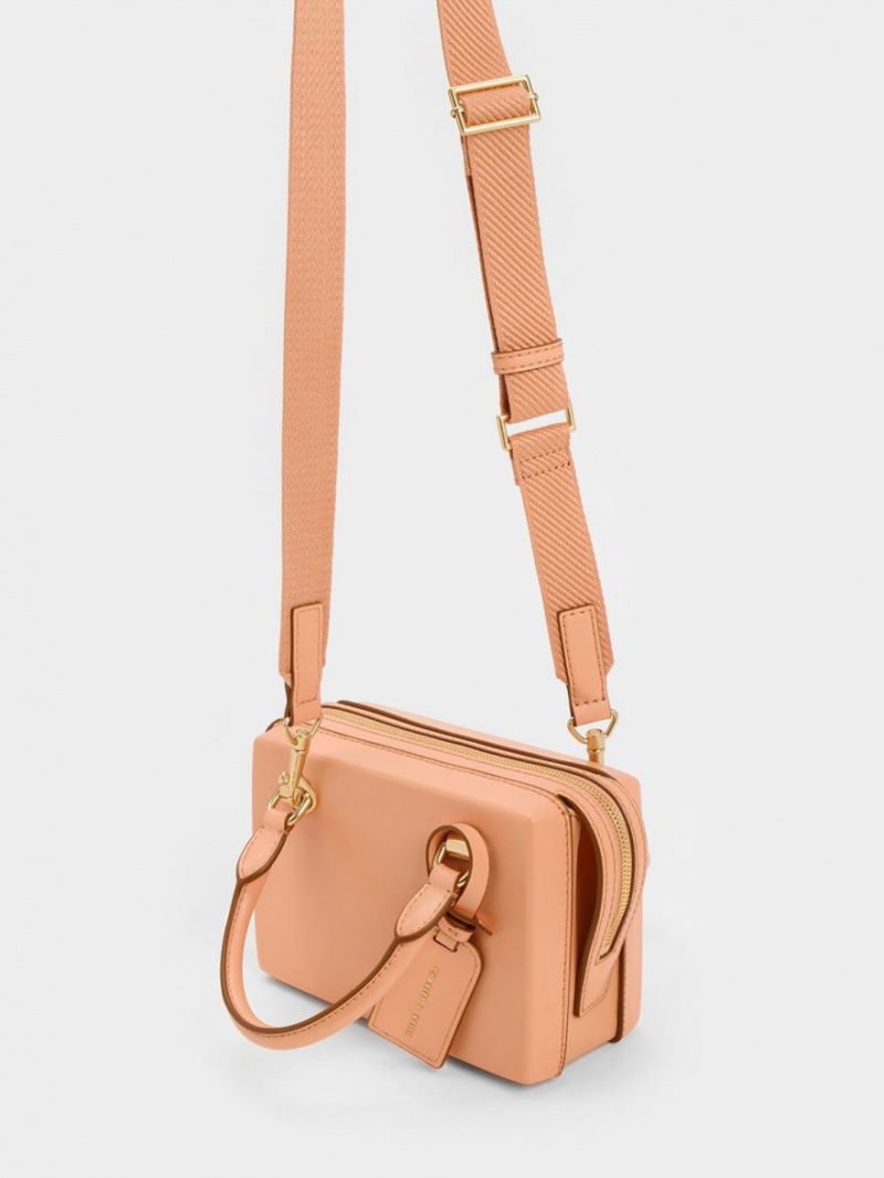 Geanta Tote Charles & Keith Cordele Bowling Portocalii | 893BRPIWT