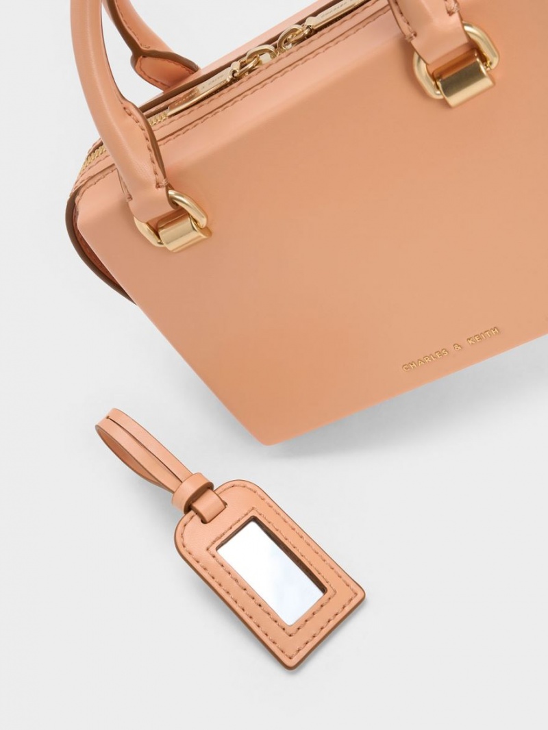 Geanta Tote Charles & Keith Cordele Bowling Portocalii | 893BRPIWT