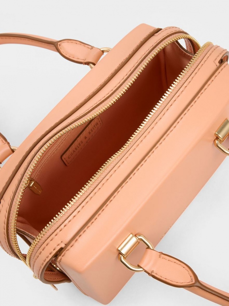 Geanta Tote Charles & Keith Cordele Bowling Portocalii | 893BRPIWT