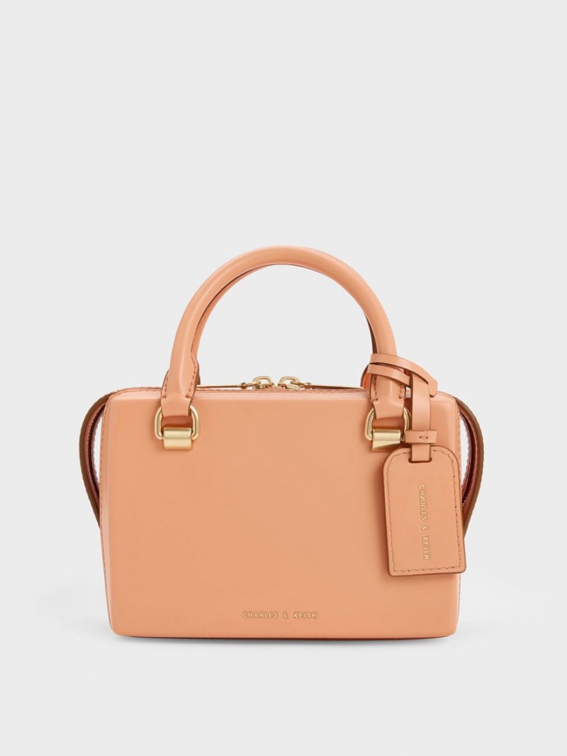 Geanta Tote Charles & Keith Cordele Bowling Portocalii | 893BRPIWT
