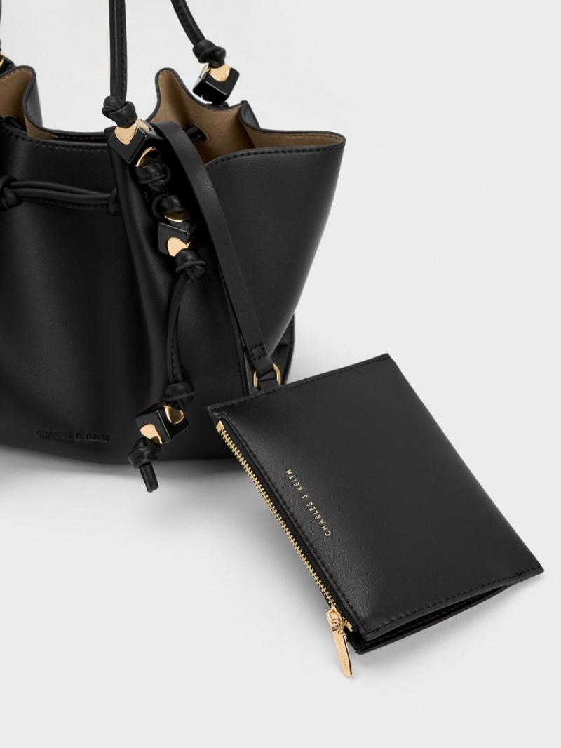 Geanta Tote Charles & Keith Cube Trapeze Negrii | 825AQFGYO