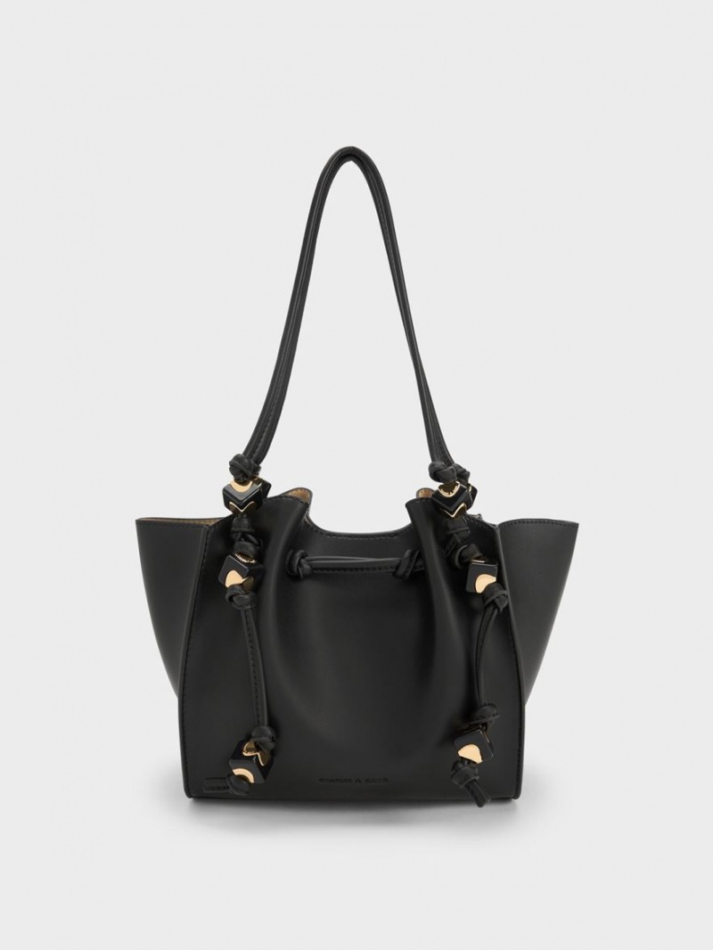 Geanta Tote Charles & Keith Cube Trapeze Negrii | 825AQFGYO
