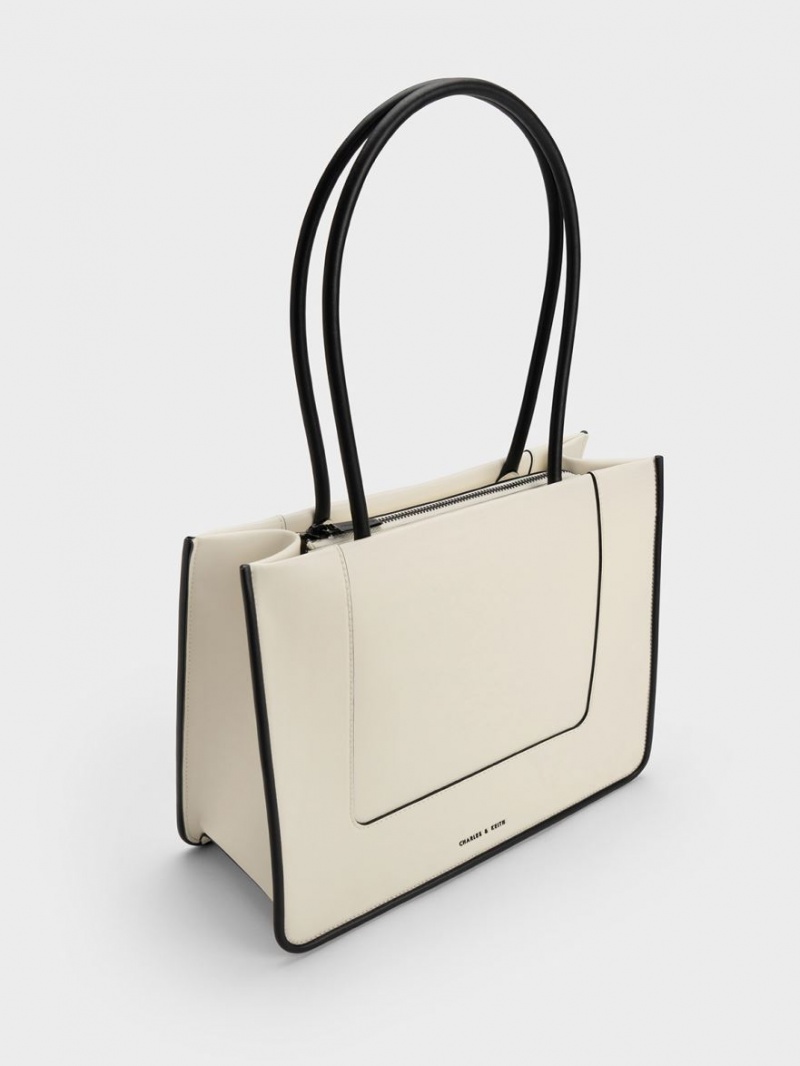 Geanta Tote Charles & Keith Daylla Albi | 150FQRNBI