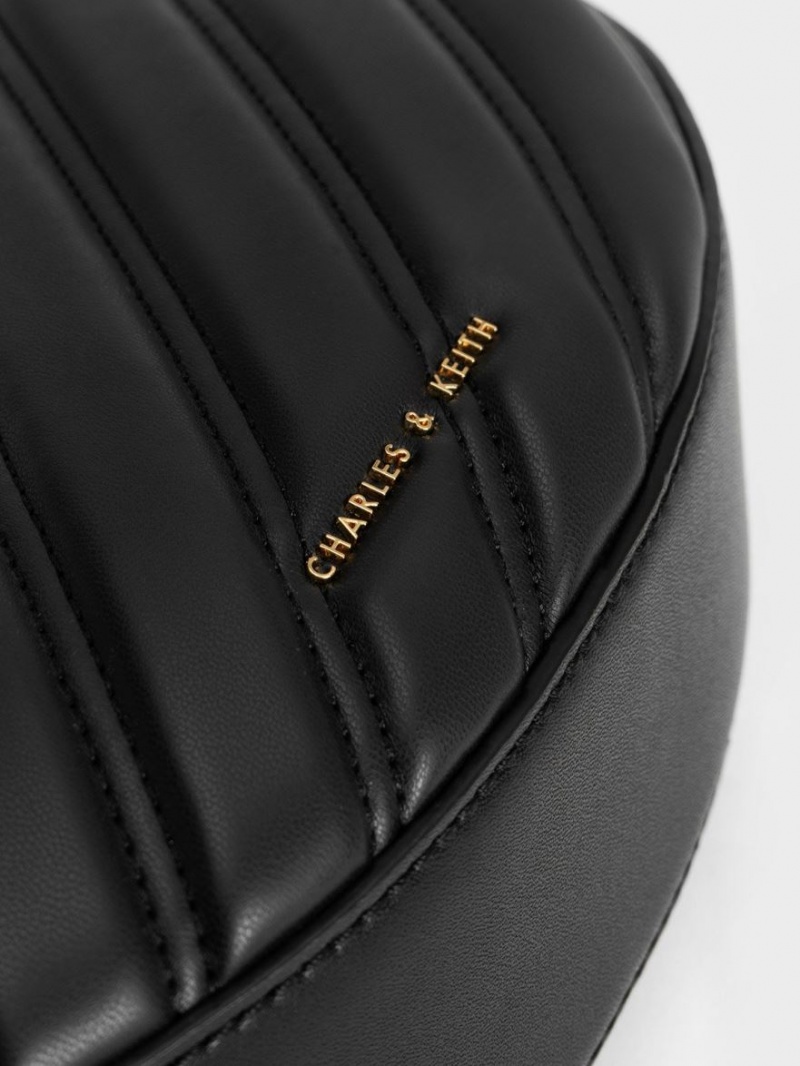 Geanta Tote Charles & Keith Freja Curved Panelled Negrii | 386PWRLUX