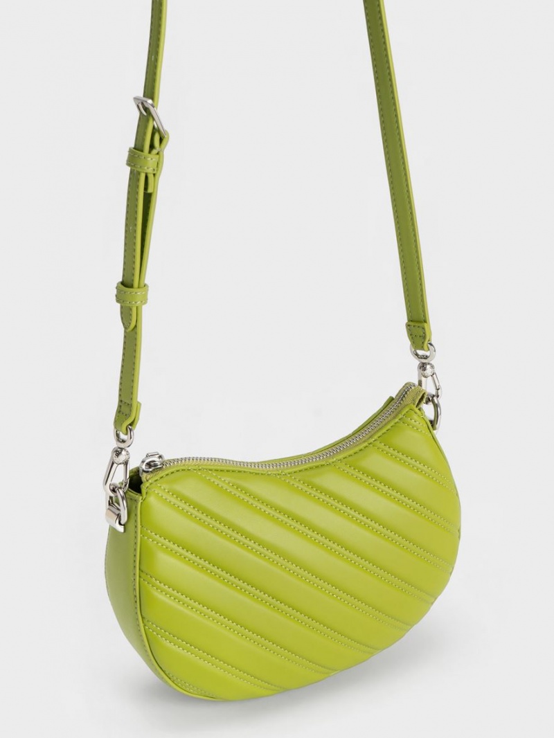 Geanta Tote Charles & Keith Freja Curved Panelled Verzi Deschis | 498MLTXNZ