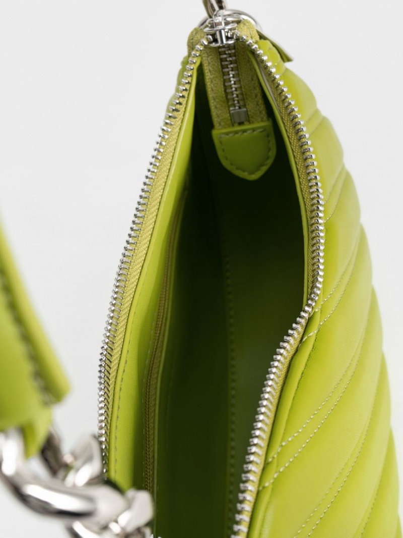 Geanta Tote Charles & Keith Freja Curved Panelled Verzi Deschis | 498MLTXNZ