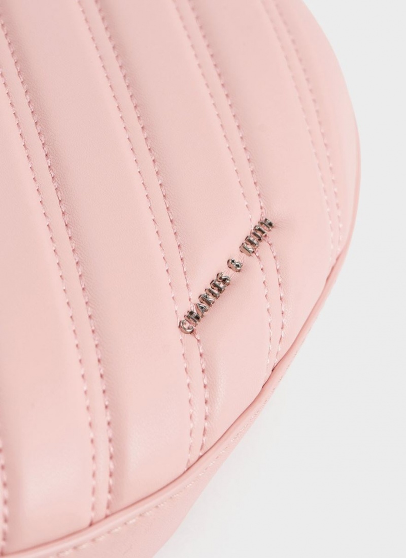 Geanta Tote Charles & Keith Freja Curved Panelled Roz Deschis | 285QLVIES