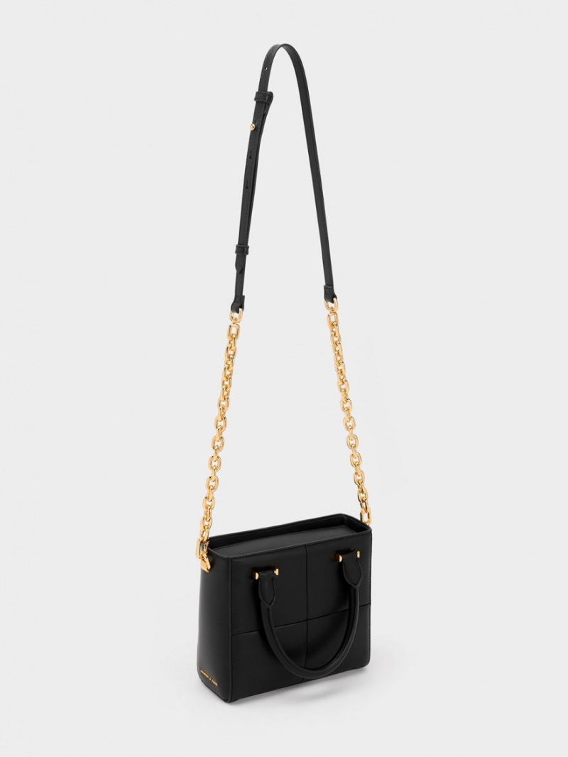 Geanta Tote Charles & Keith Georgette Square Negrii | 724CRYXIP