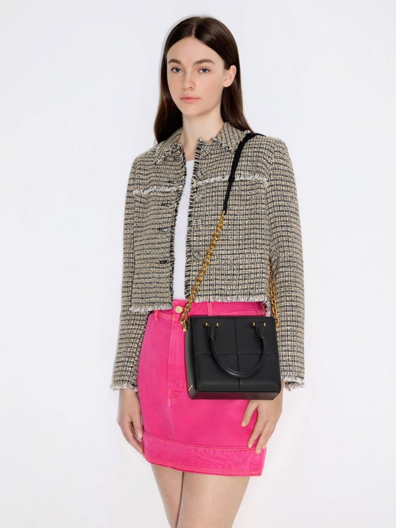 Geanta Tote Charles & Keith Georgette Square Negrii | 724CRYXIP