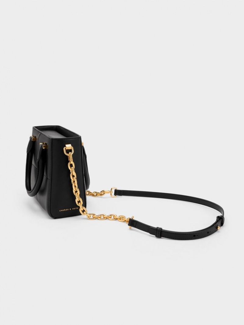 Geanta Tote Charles & Keith Georgette Square Negrii | 724CRYXIP