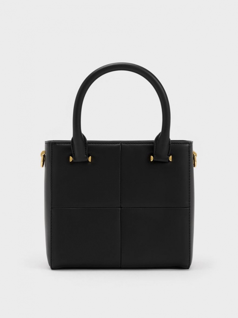 Geanta Tote Charles & Keith Georgette Square Negrii | 724CRYXIP