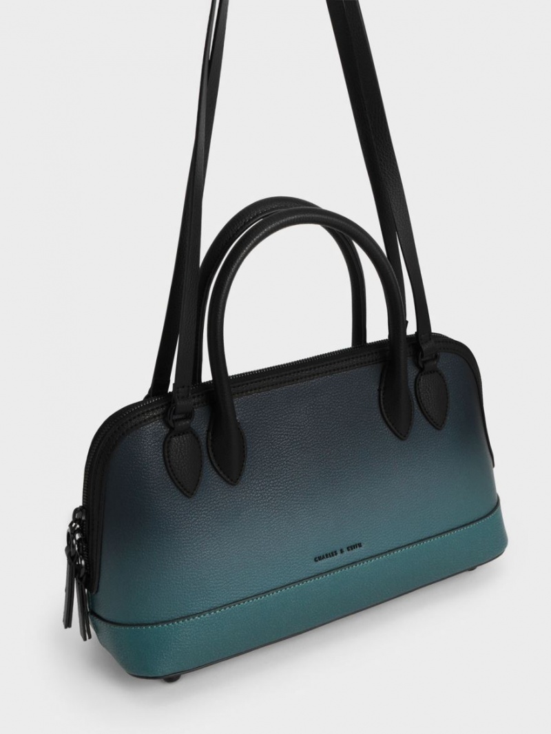Geanta Tote Charles & Keith Harmonee Four Handle Verzi | 756OVYPXI