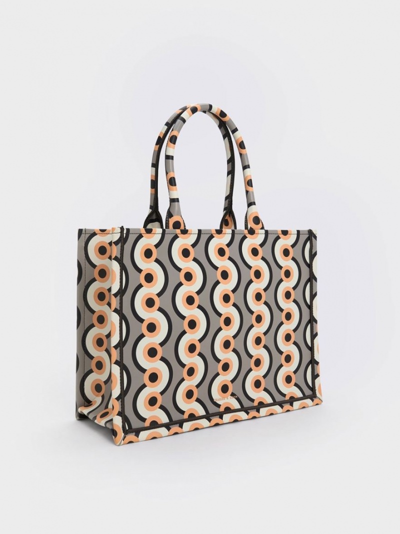 Geanta Tote Charles & Keith Jump Print Colorati | 674TEODRU