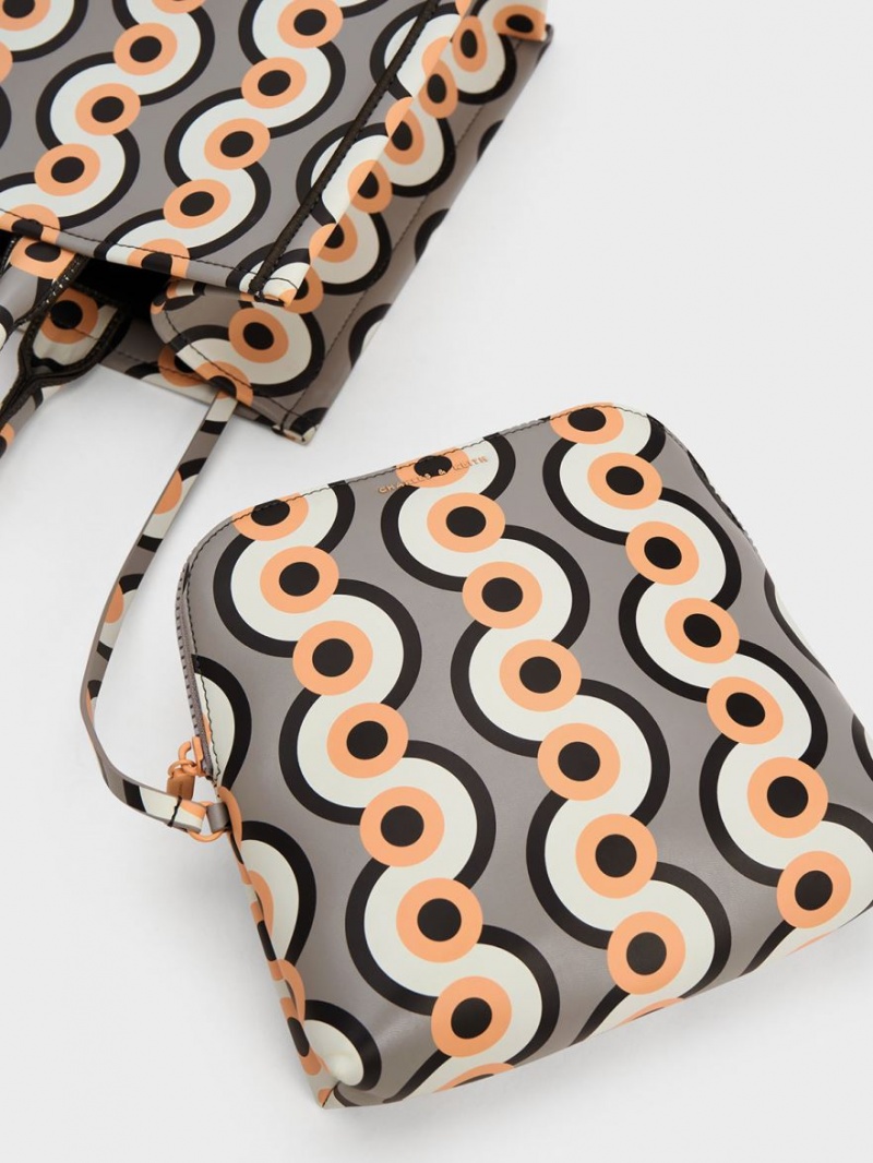 Geanta Tote Charles & Keith Jump Print Colorati | 674TEODRU