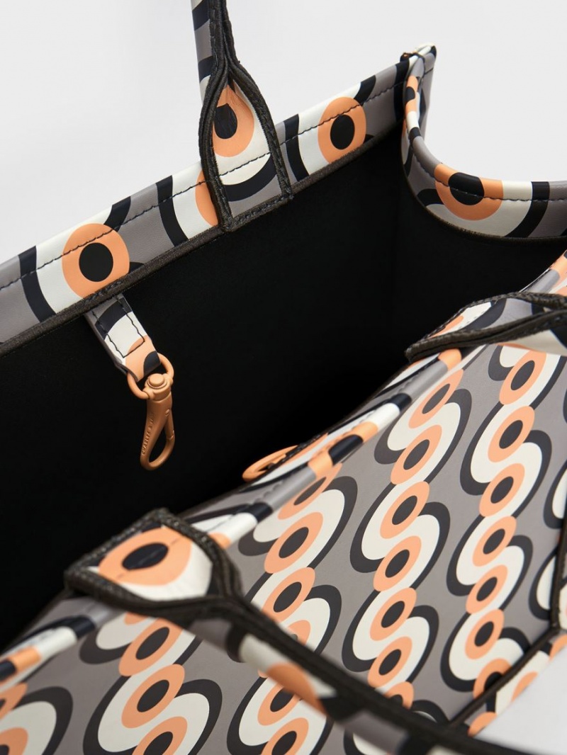 Geanta Tote Charles & Keith Jump Print Colorati | 674TEODRU