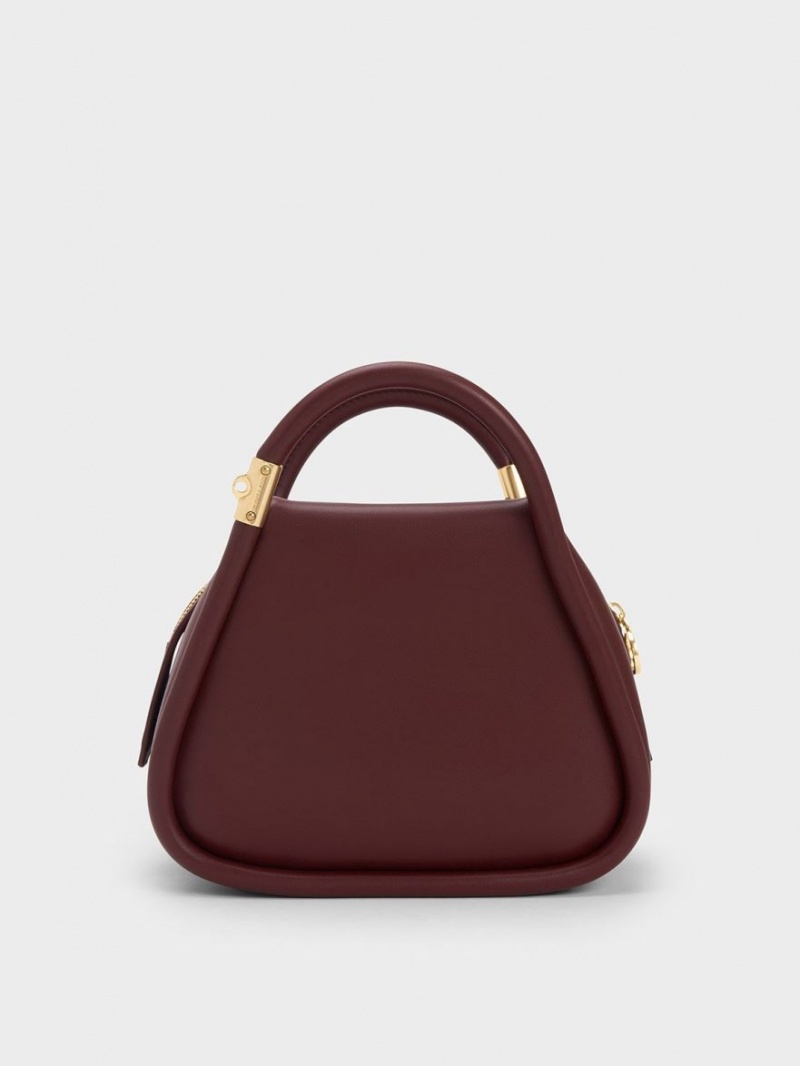 Geanta Tote Charles & Keith Lara Geometric Ciocolata Inchis | 395DFQTJN