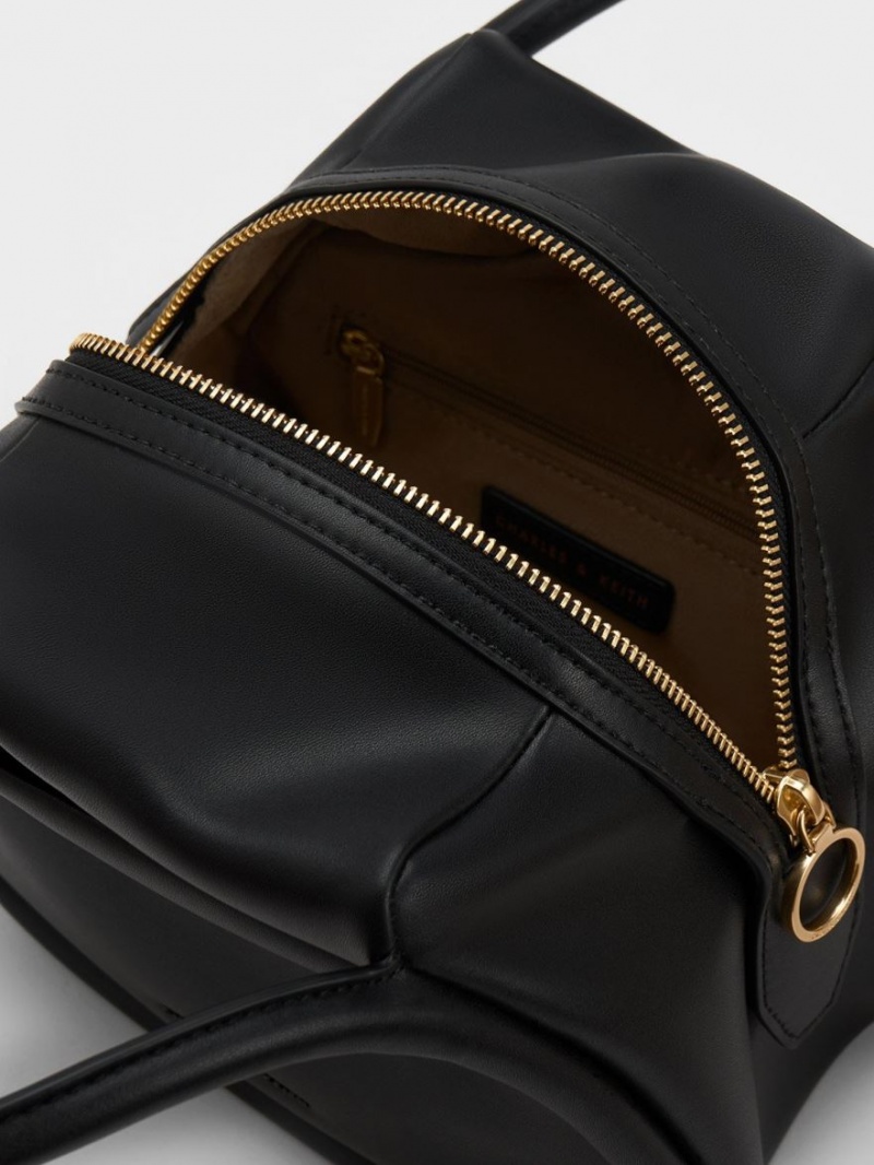 Geanta Tote Charles & Keith Lara Geometric Negrii | 863LETPNK