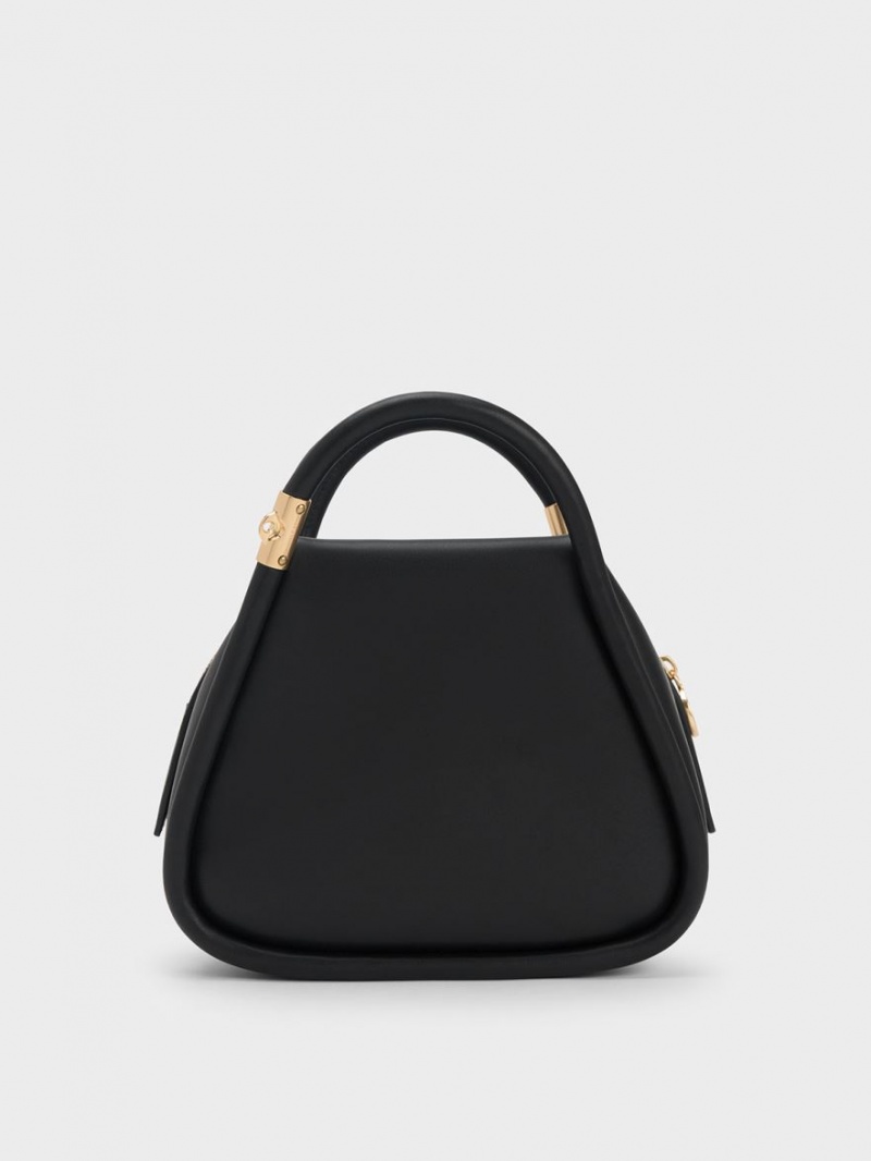 Geanta Tote Charles & Keith Lara Geometric Negrii | 863LETPNK