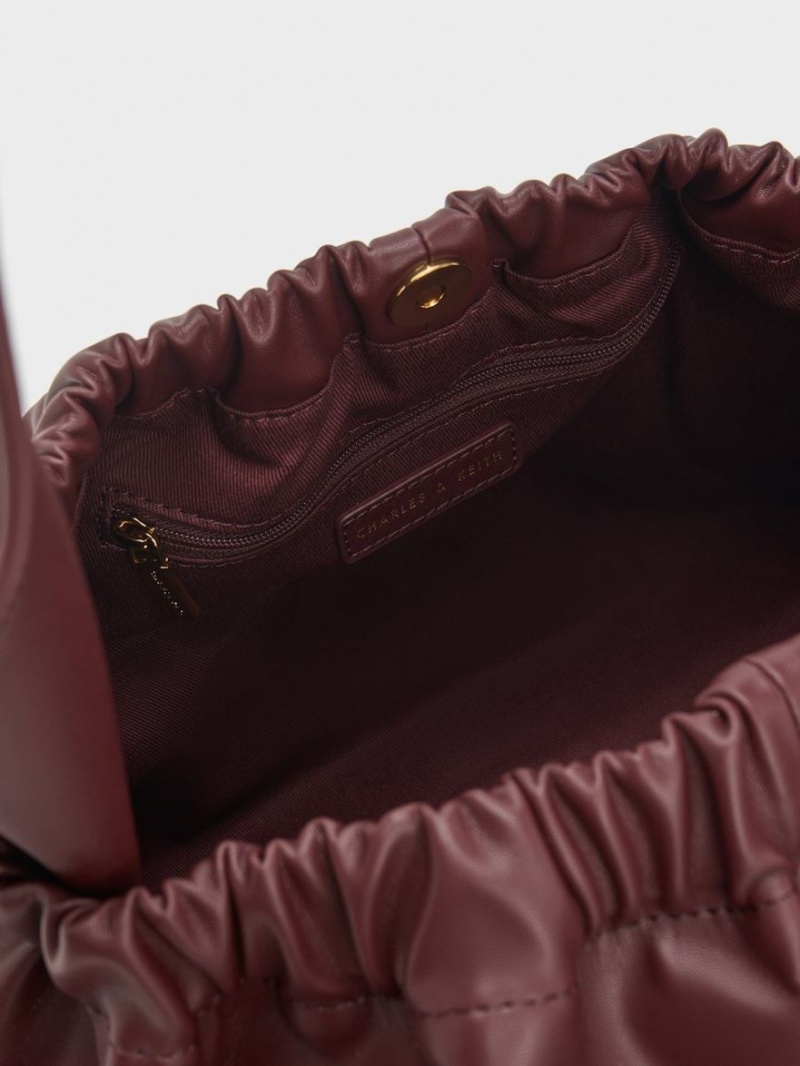 Geanta Tote Charles & Keith Large Ally Ruched Slouchy Visinii | 472JUZBQV