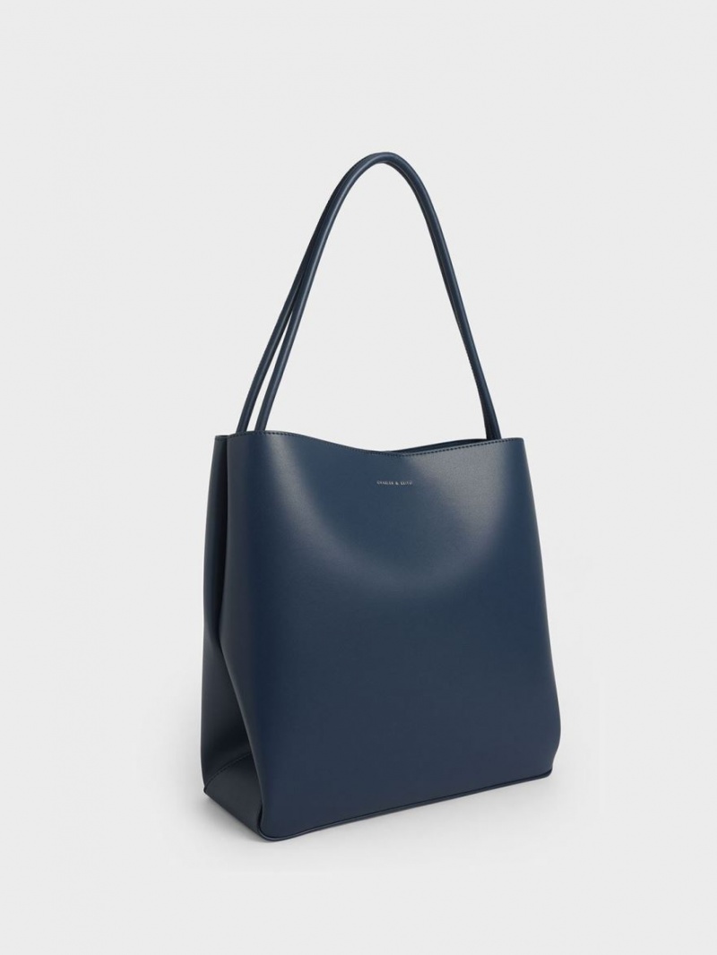Geanta Tote Charles & Keith Leia Albastri | 827DFCZXY