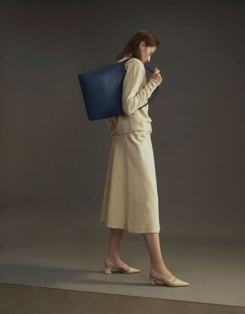Geanta Tote Charles & Keith Leia Albastri | 827DFCZXY