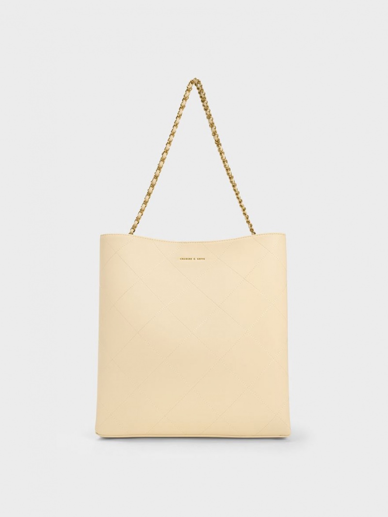 Geanta Tote Charles & Keith Leia Braided Handle Bej | 718OYVHQG