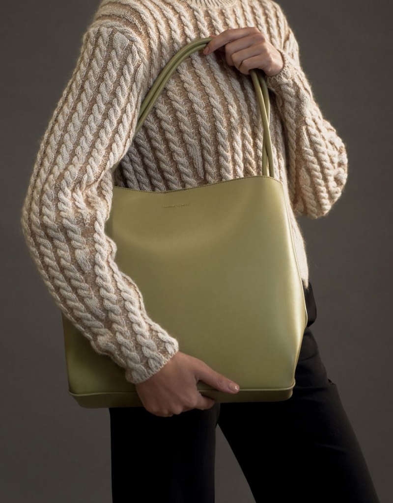 Geanta Tote Charles & Keith Leia Masline Verzi | 234DCVGJK