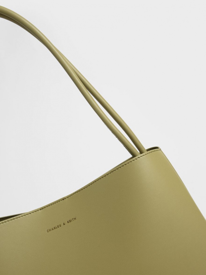 Geanta Tote Charles & Keith Leia Masline Verzi | 234DCVGJK