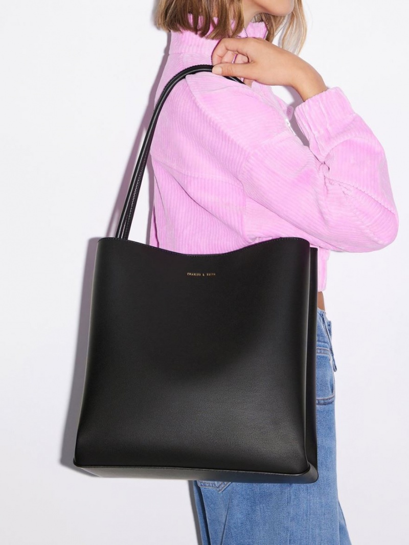 Geanta Tote Charles & Keith Leia Negrii | 837FMZGUN
