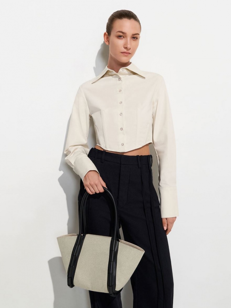 Geanta Tote Charles & Keith Machina Panza Verde Menta | 104VSXBLH