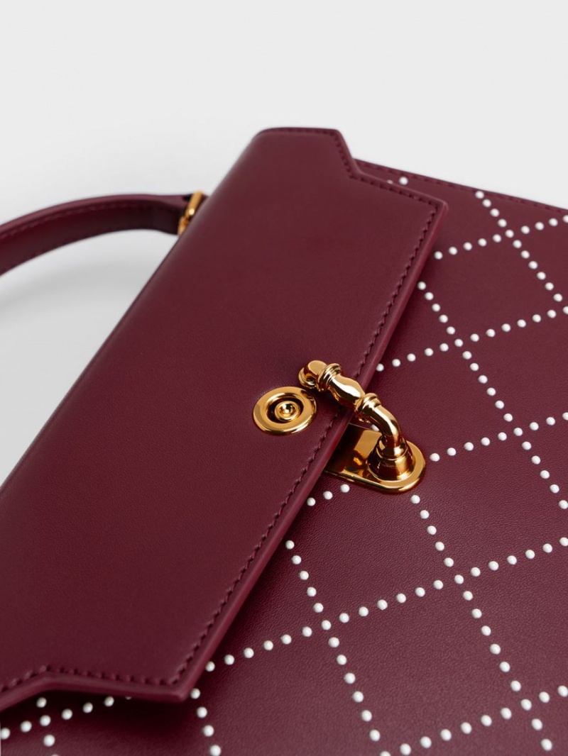 Geanta Tote Charles & Keith Marietta Bead-Embellished Trapeze Visinii | 380JWOCPK
