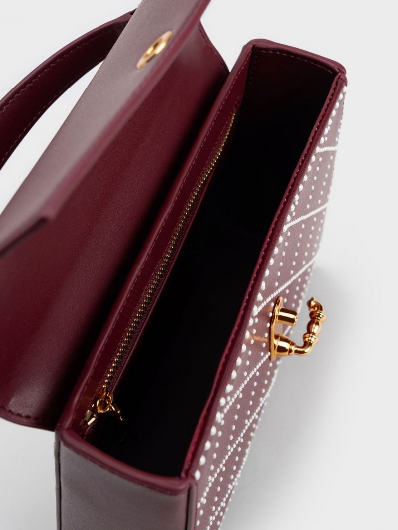 Geanta Tote Charles & Keith Marietta Bead-Embellished Trapeze Visinii | 380JWOCPK
