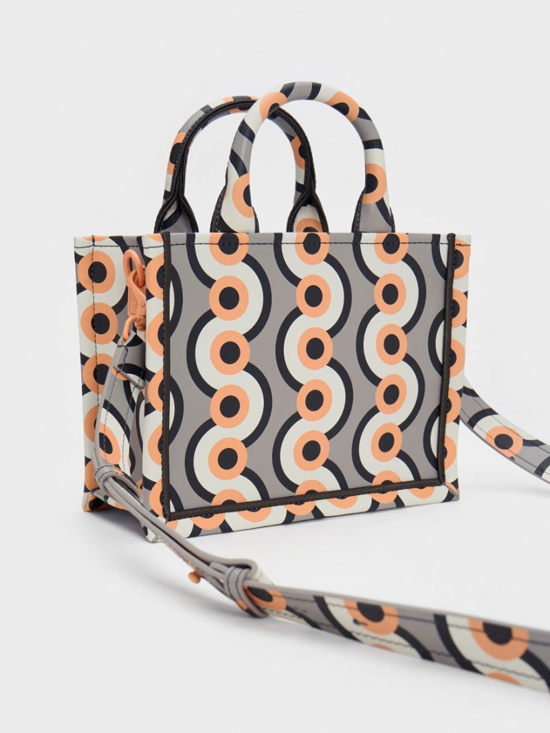 Geanta Tote Charles & Keith Mini Jump Print Colorati | 082ZDEUIC