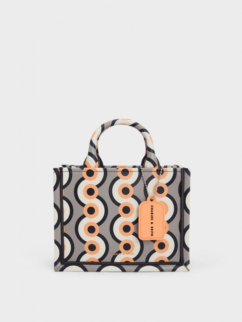 Geanta Tote Charles & Keith Mini Jump Print Colorati | 082ZDEUIC