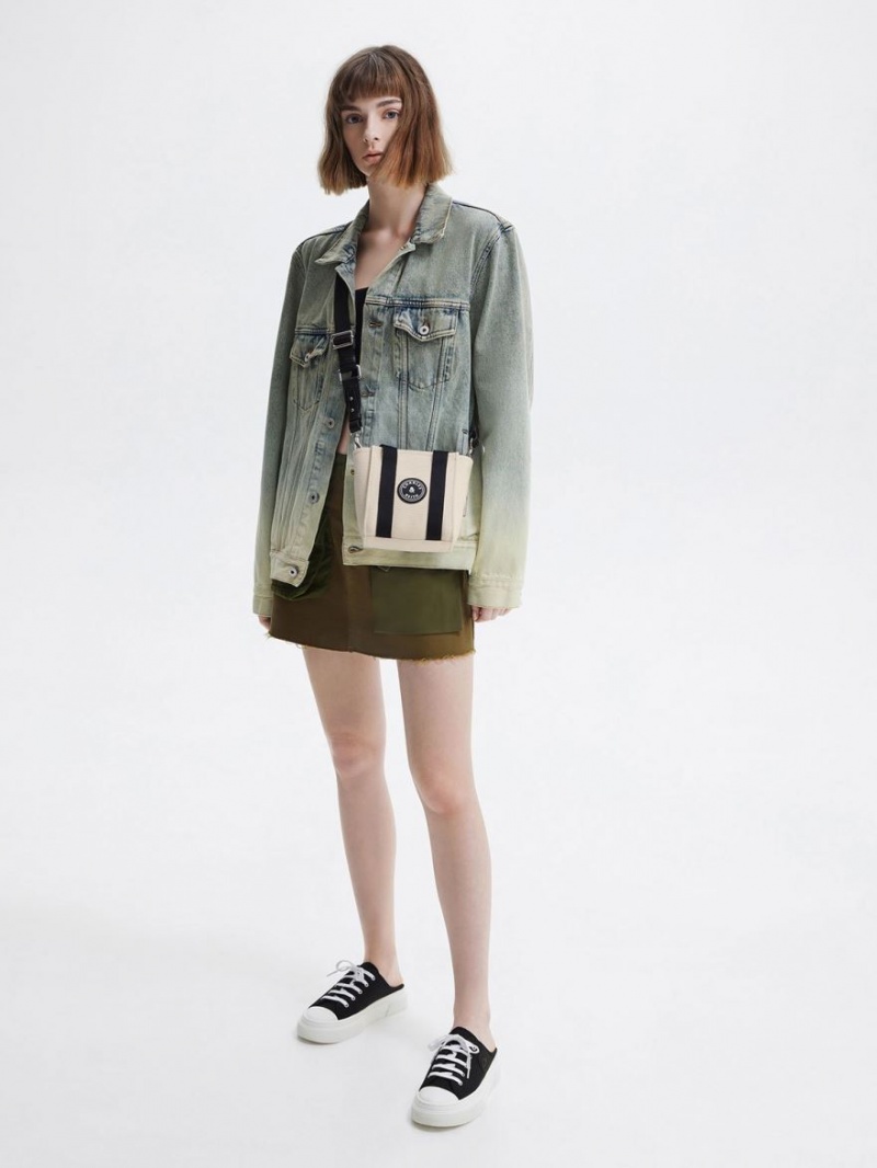 Geanta Tote Charles & Keith Mini Kay Panza Contrast-Trim Bej | 247LAPVEZ