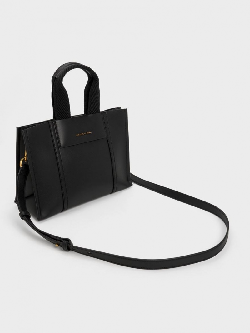Geanta Tote Charles & Keith Mini Shalia Negrii | 284ZQEPJK