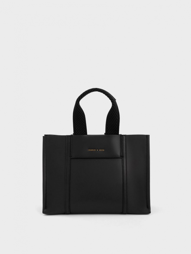 Geanta Tote Charles & Keith Mini Shalia Negrii | 284ZQEPJK