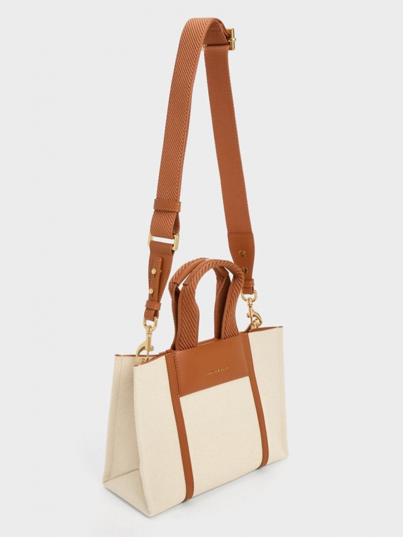 Geanta Tote Charles & Keith Mini Shalia Panza Maro | 243IMWHUF
