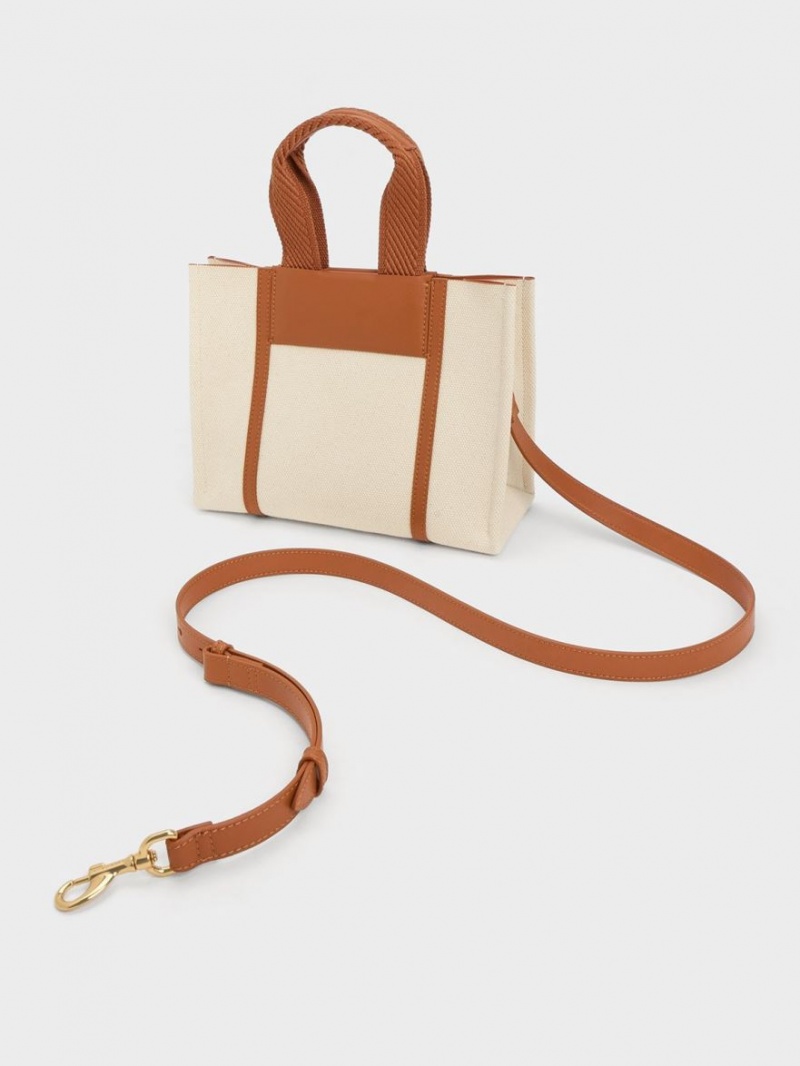 Geanta Tote Charles & Keith Mini Shalia Panza Maro | 243IMWHUF