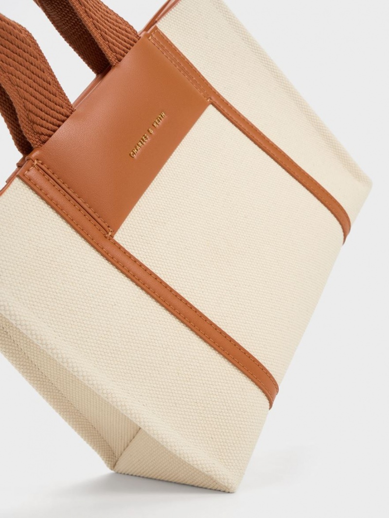 Geanta Tote Charles & Keith Mini Shalia Panza Maro | 243IMWHUF