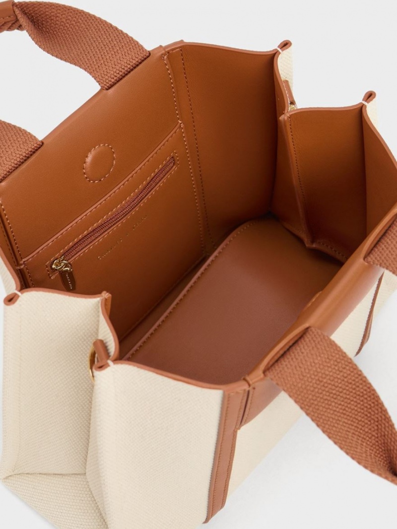Geanta Tote Charles & Keith Mini Shalia Panza Maro | 243IMWHUF