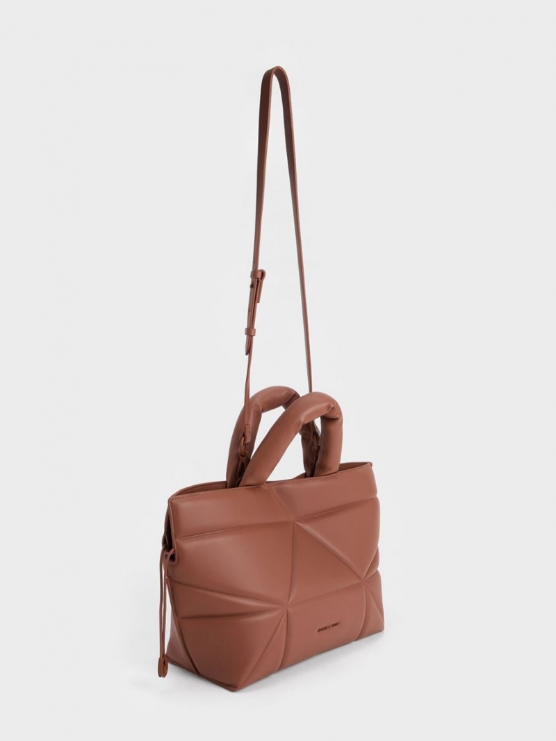 Geanta Tote Charles & Keith Nina Piele Drawstring Slouchy Maro | 572VKWXFZ