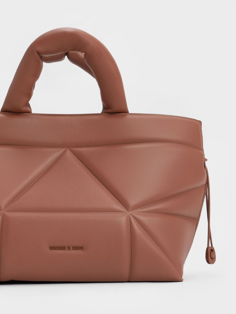 Geanta Tote Charles & Keith Nina Piele Drawstring Slouchy Maro | 572VKWXFZ