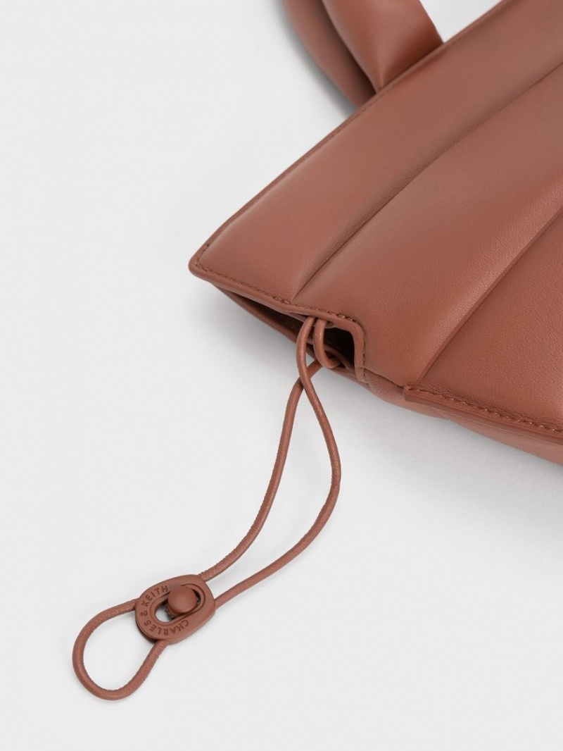 Geanta Tote Charles & Keith Nina Piele Drawstring Slouchy Maro | 572VKWXFZ