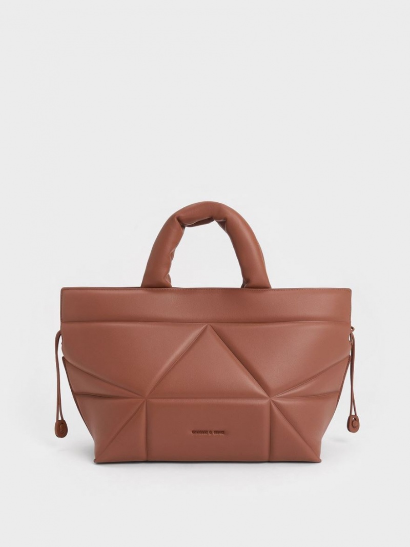 Geanta Tote Charles & Keith Nina Piele Drawstring Slouchy Maro | 572VKWXFZ