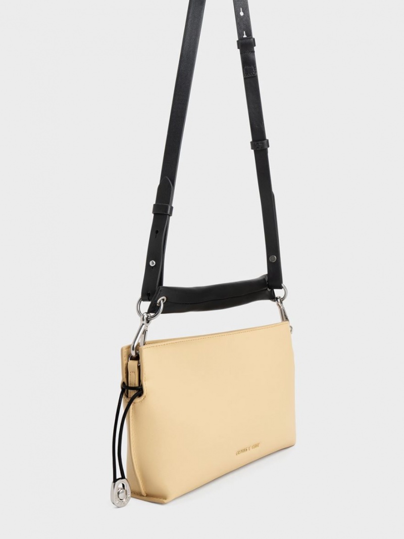 Geanta Tote Charles & Keith Nina Piele Drawstring Slouchy Bej | 319CUZRQO