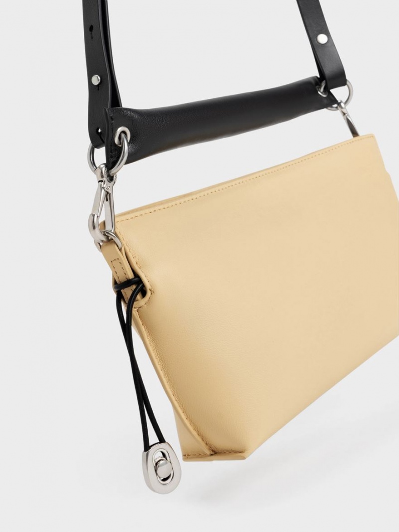 Geanta Tote Charles & Keith Nina Piele Drawstring Slouchy Bej | 319CUZRQO