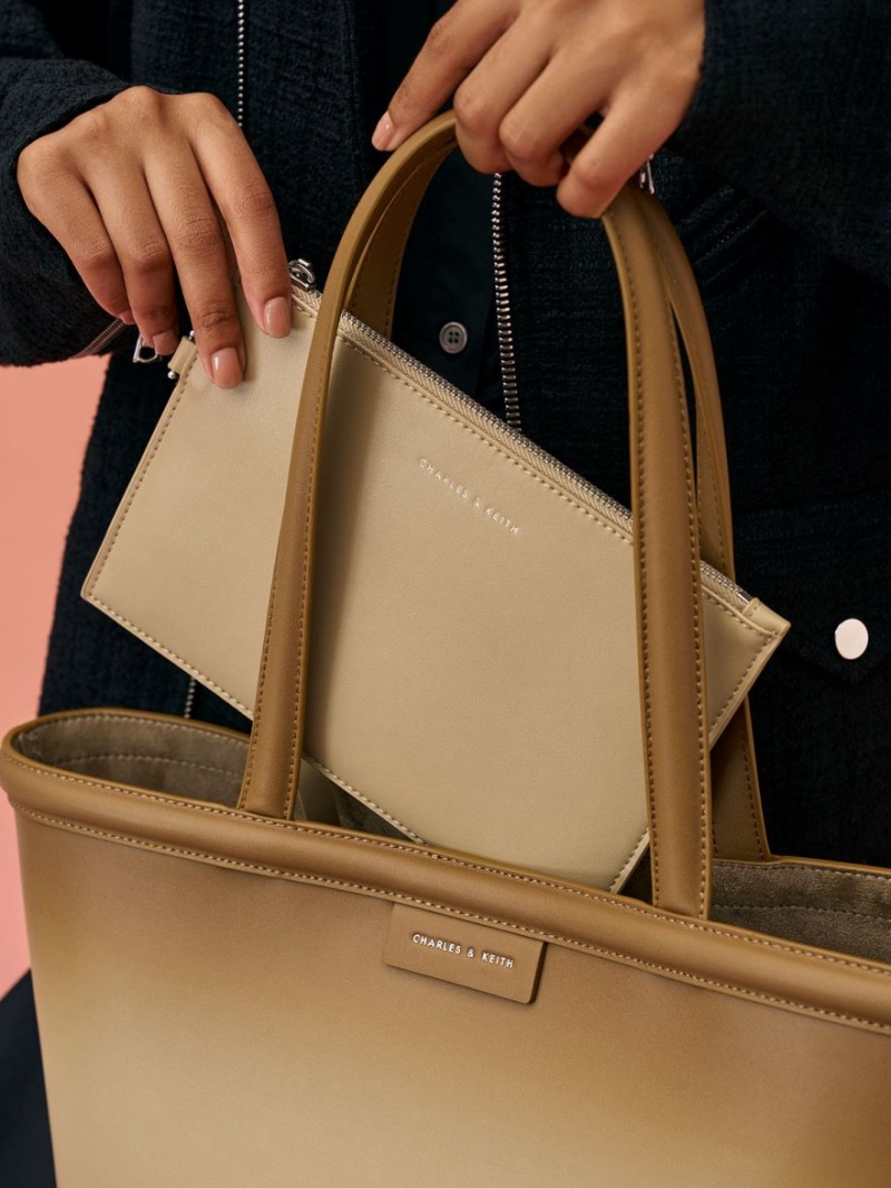 Geanta Tote Charles & Keith Ombre Maro | 406QCYOIH